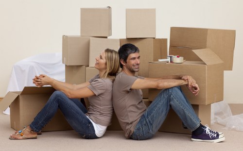 Packed household items ready for short-term storage in Westnorwood