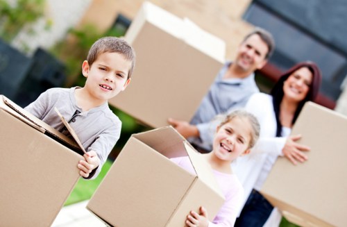 Packed moving boxes ready for local removals in Westnorwood home relocation